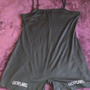 One-piece spaghetti strap romper.